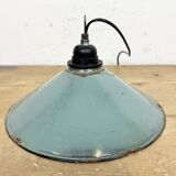 Industrial Petrol Enamel Factory Pendant Lamp, 1960s