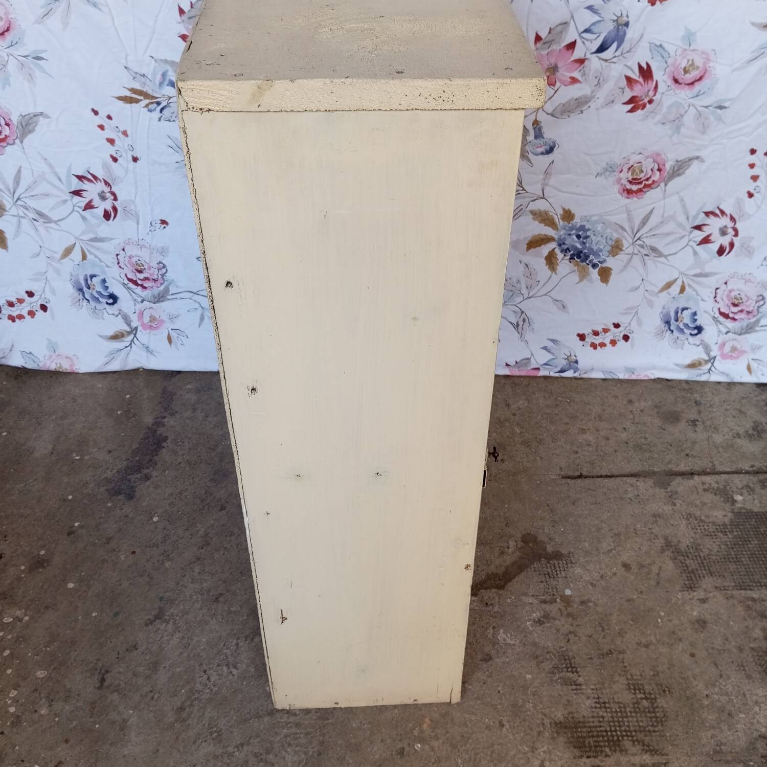 Antique workshop storage cabinet with one door