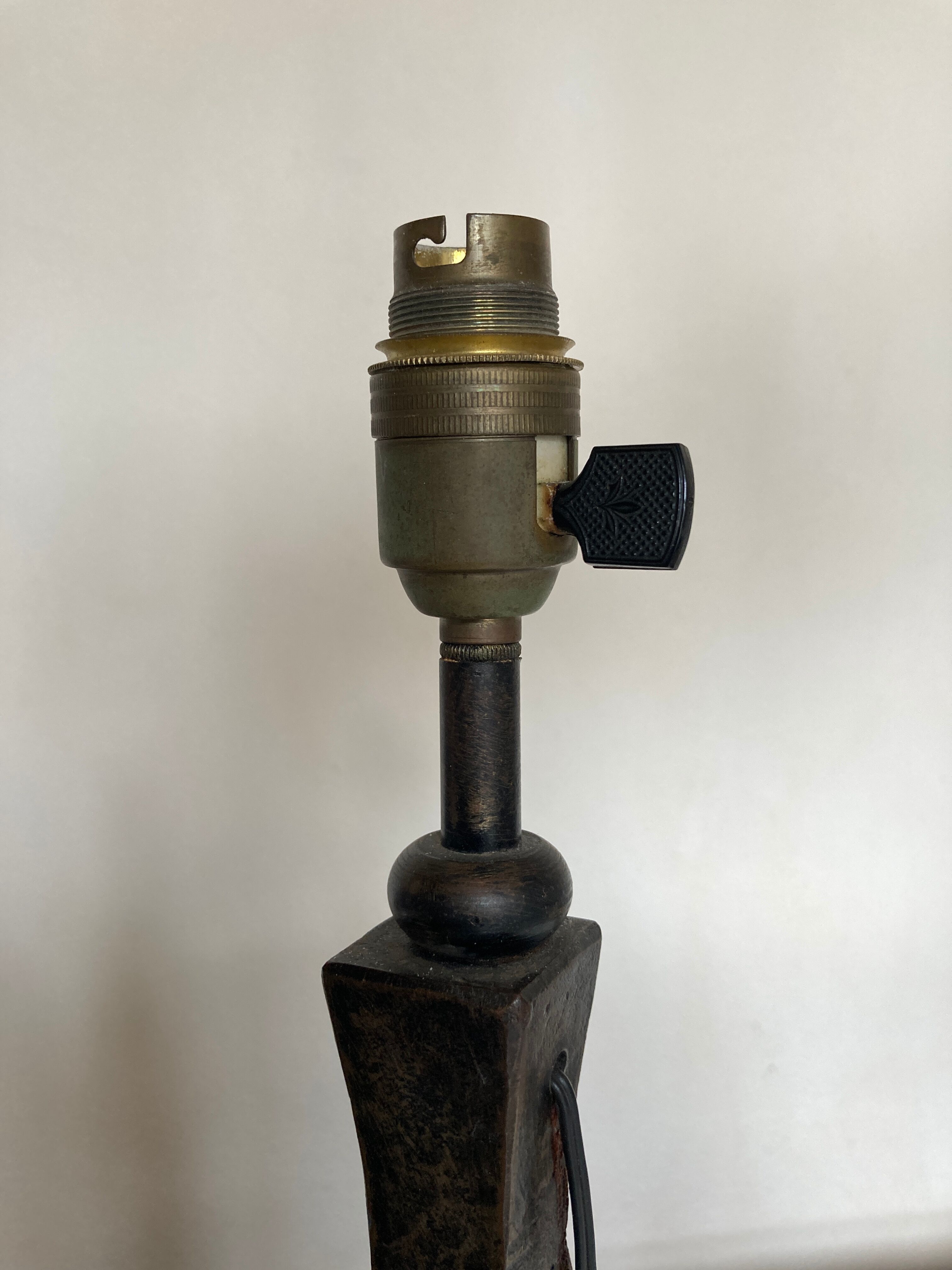 Beaten iron lamp 1970 brutalist
