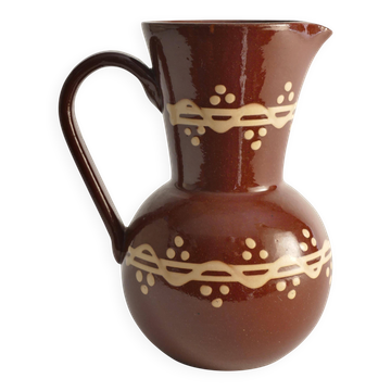 Pichet ou vase en céramique brune par Andersson & Johansson, Höganäs, Suède, années 1920.