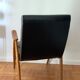 Fauteuil scandinave 1950s skaï noir