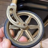 Textable brass and cashmere serving table