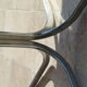 Oval glass and stainless steel table 70s