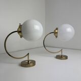 Pair of vintage opaline wall lights