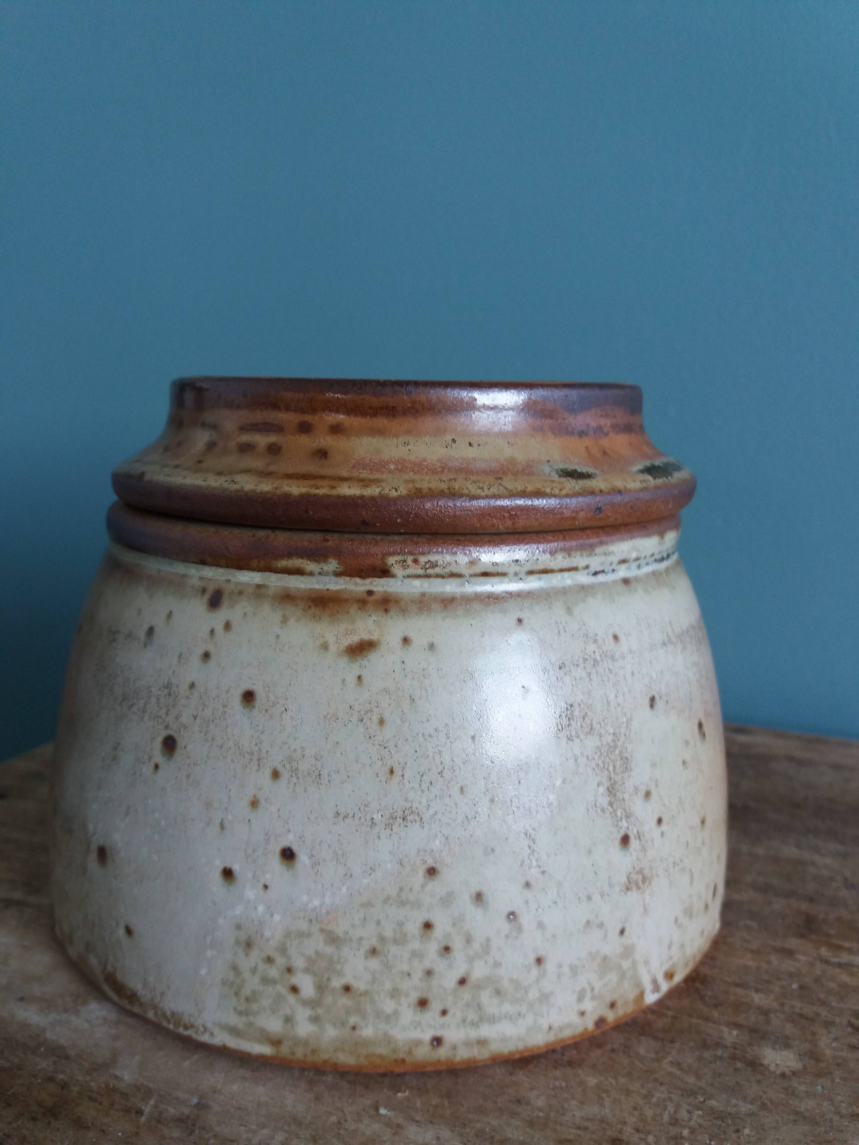 Water butter dish in Puisaye stoneware, Jean-Pierre Prud'homme