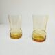 Set of 2 yellow glass water glasses