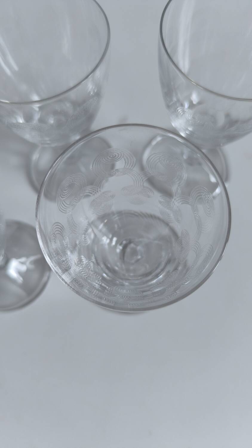 Set of 6 crystal wine glasses