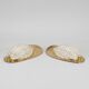 Fritz short brass and glass appliques in the shape of leaves Orrefors, 1960s
