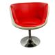 Vintage white and red shell chair / lounge chair / office chair