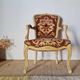Louis XV style cabriolet armchair - floral velvet seat