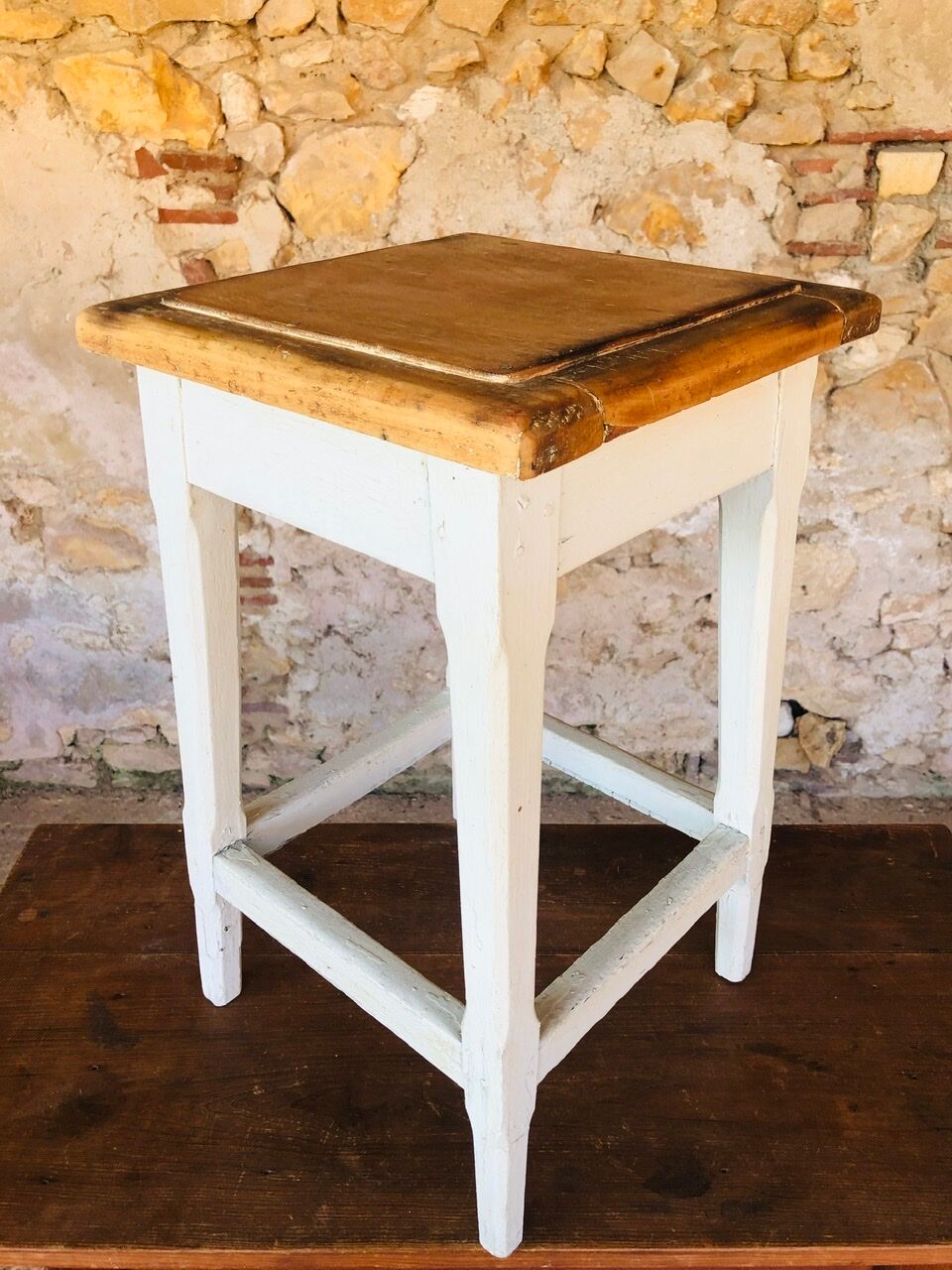 Vintage oak farmhouse stool Circa 50