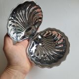Butter dish / silver metal shell pocket
