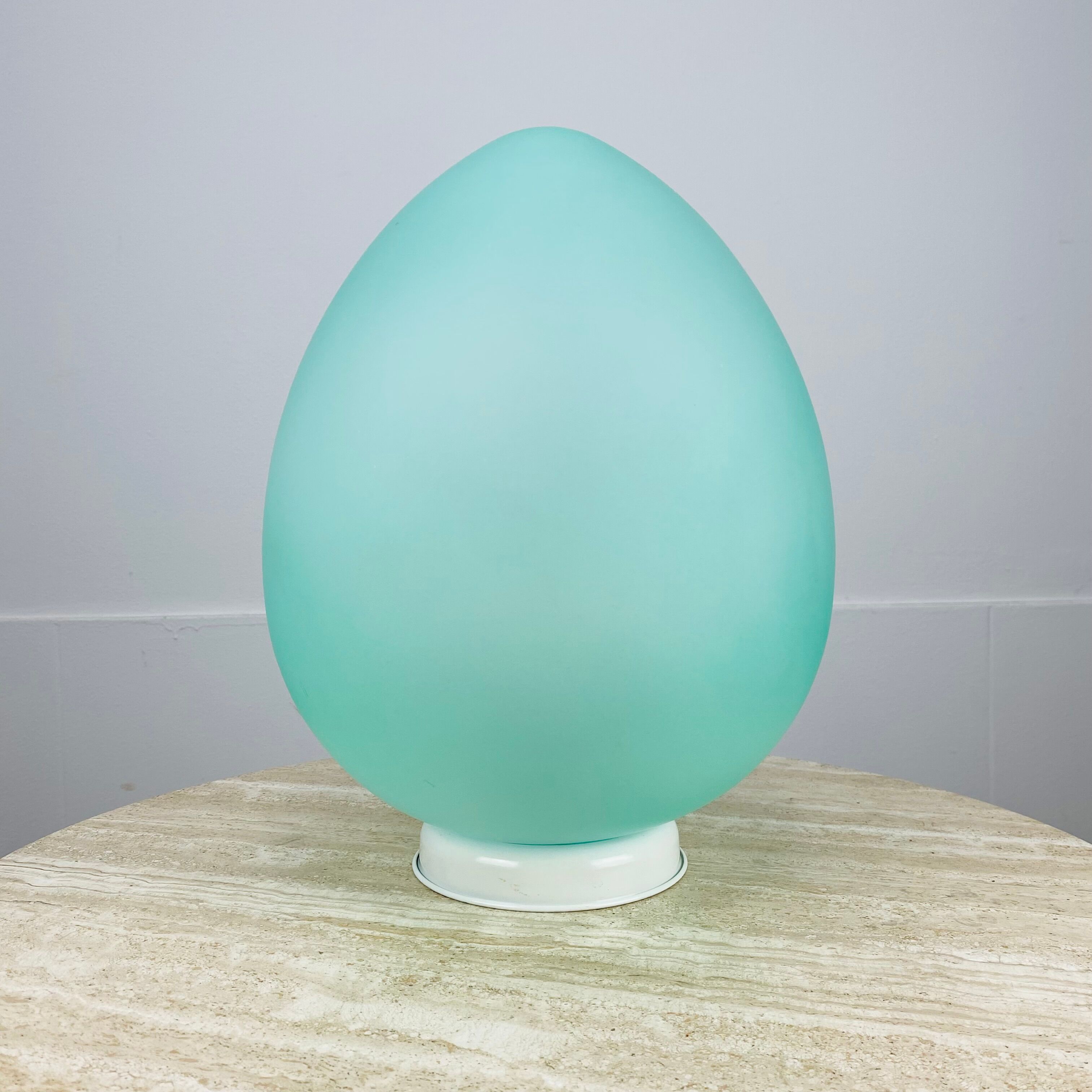 Egg lamp Domec pale green glass 70s