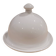 White porcelain butter dish accompanied by its matching bell.
