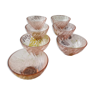 Set of 7 Arcoroc bowls