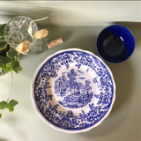 Set of 7 blue Lunéville & KG plates