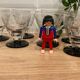 Set of 8 retro wine glasses in engraved glass