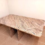 Vintage coffee table in pink marble 70s 80s