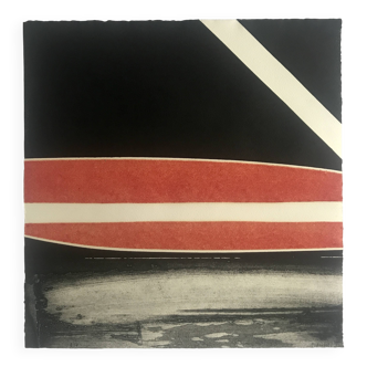 Pierre FICHET, Untitled, c. 1969. Embossed lithograph signed in pencil