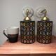 Paire d’appliques murales en verre vitrail