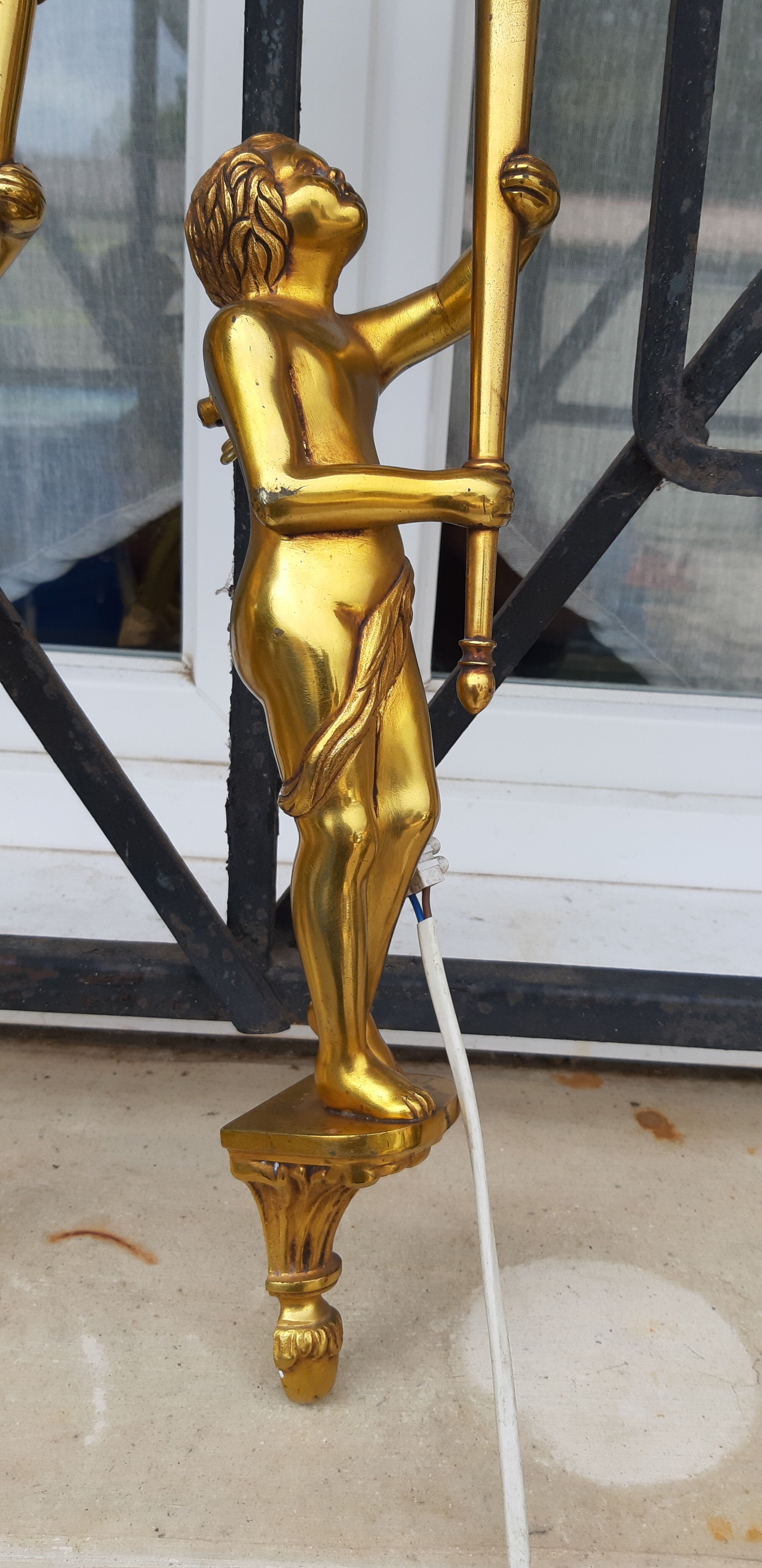 Pair of wall lamps gilded bronze