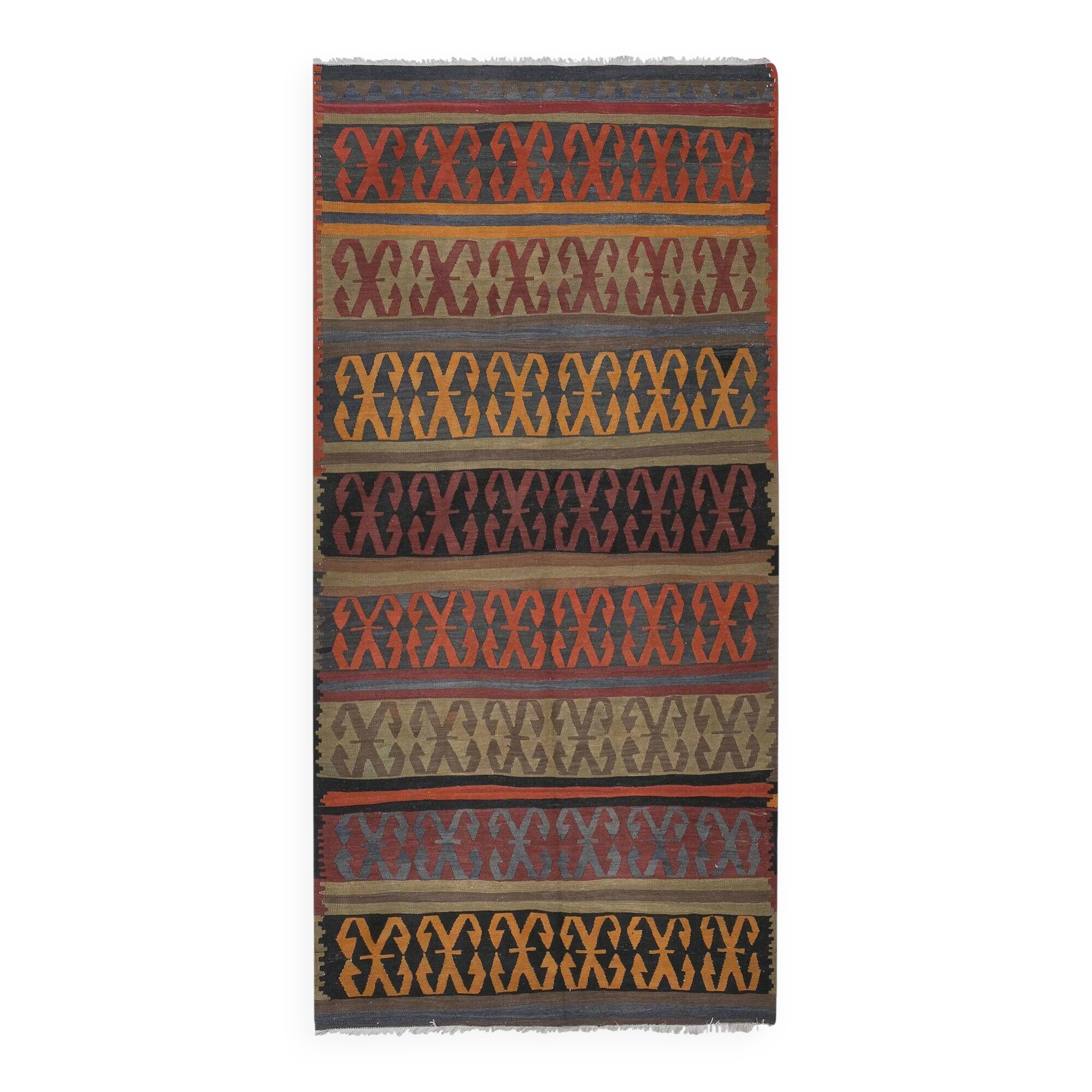 Vintage Turkish kilim handwoven 151x307 cm