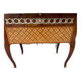 Men's dressing table inlaid and bronze stamped R Sigot, conversion furniture