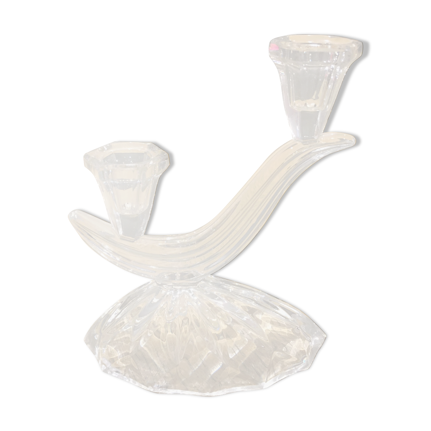 Ancient art deco glass candlestick