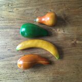 4 decorative wooden fruits