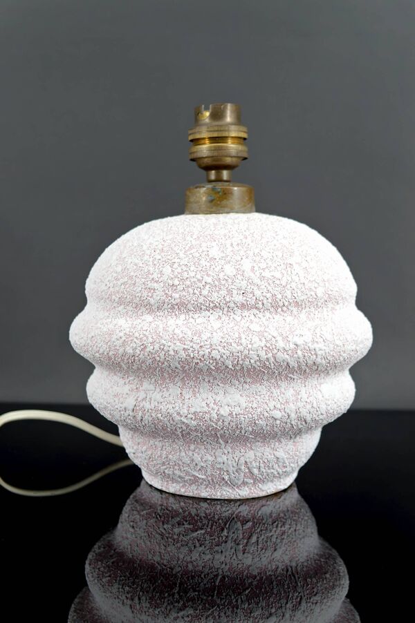 Lampe Boule en Céramique à émail Crispé, Art Deco, France, Circa 1930