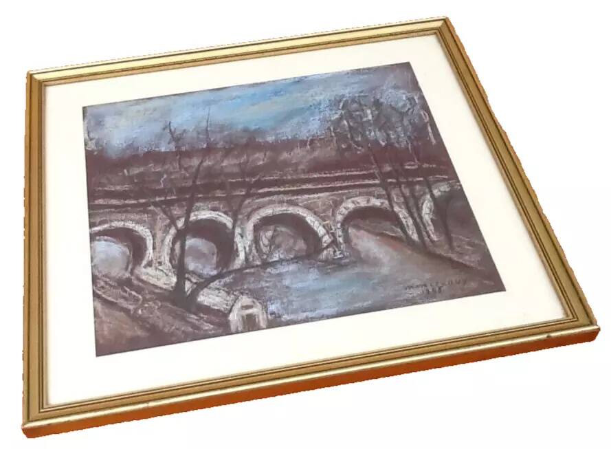 View of the Pont Neuf Paris Framed under gilded wood glass