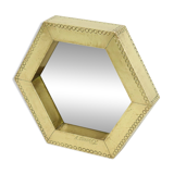 Rare Hexagonal Brass Mirror Rodolfo Dubarry 1970s