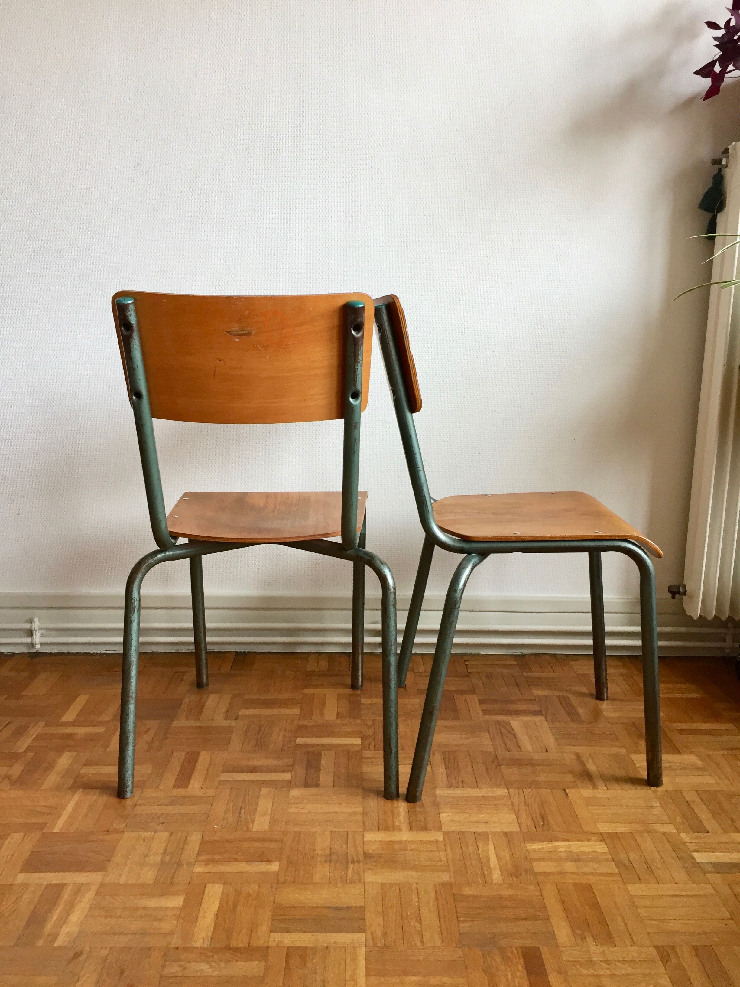 Pair of school chairs
