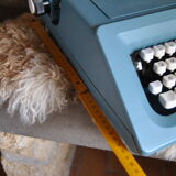 Blue typewriter Ollivetti Studiu 46 years 70