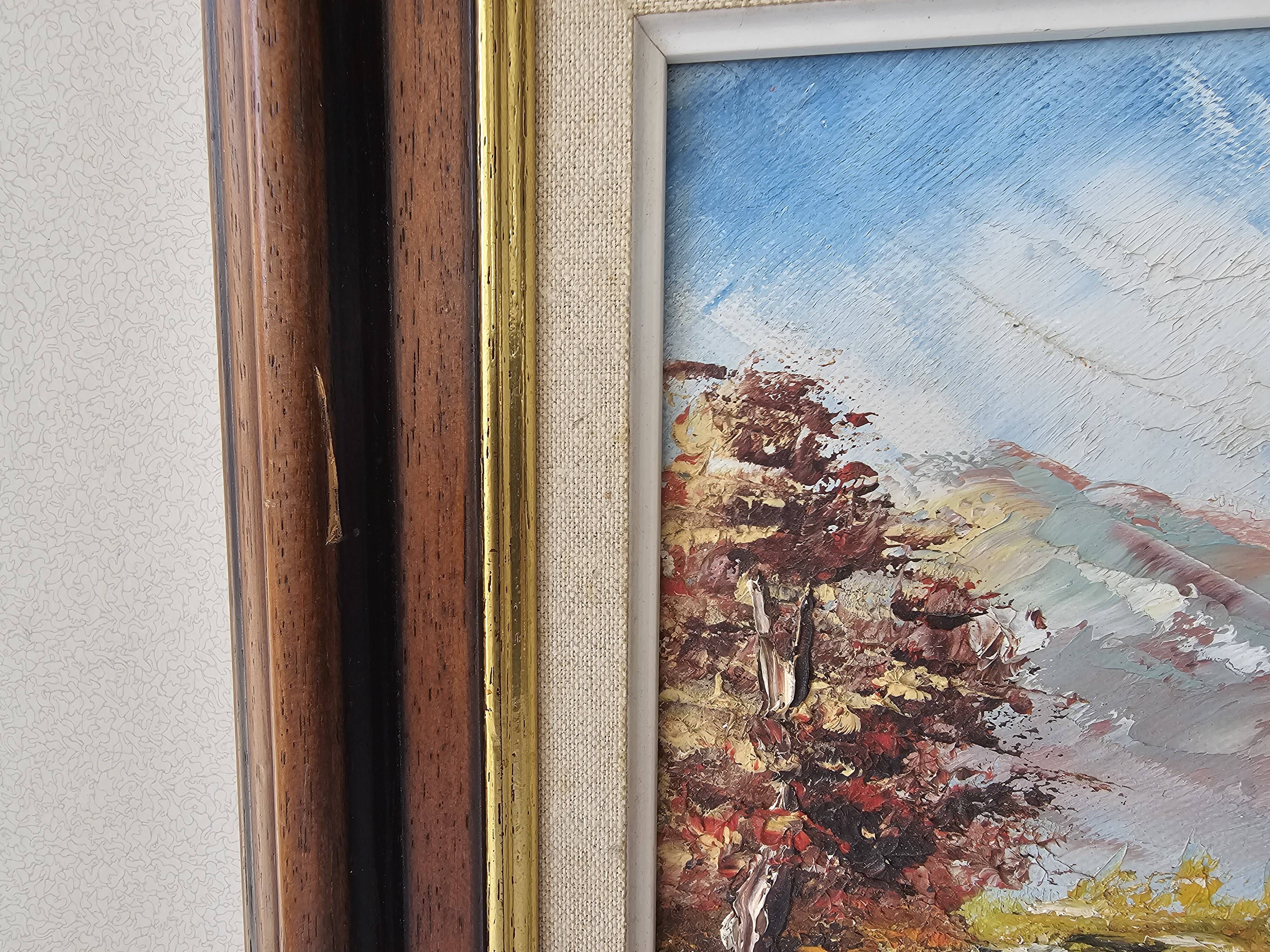 Oil Painting on Canvas Alpine Provence Landscape Signed Bremont