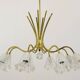 Modern brass floral chandelier Emil Stejnar, Rupert Nikoll, Austria, 1950s