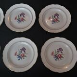 Series of eight flat plates Gien model Florence