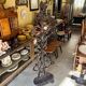 Coat rack with 6 hooks and cast iron brown umbrella stand.