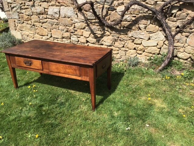 Solid wooden farm table mid-20th century