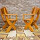 Paire de fauteuils en bois massif 1960