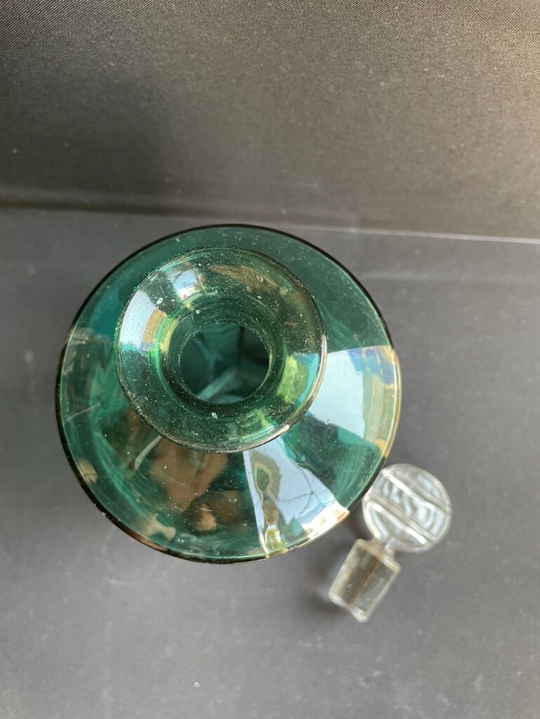 Carafe Art déco bleu turquoise