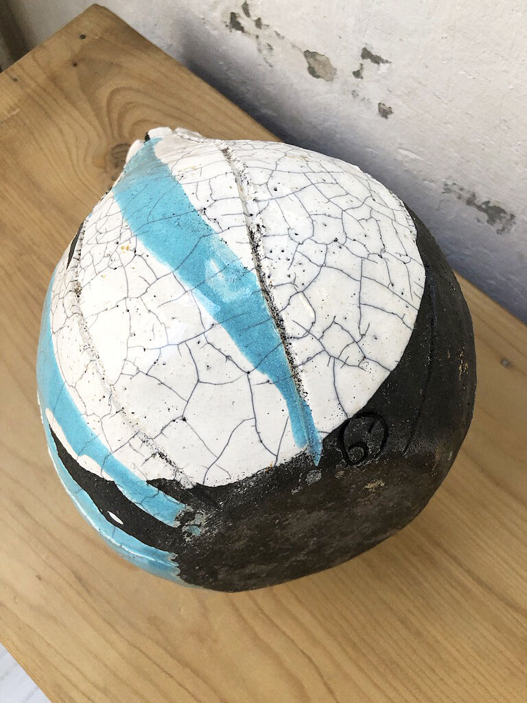 Artisan cracked earth vase