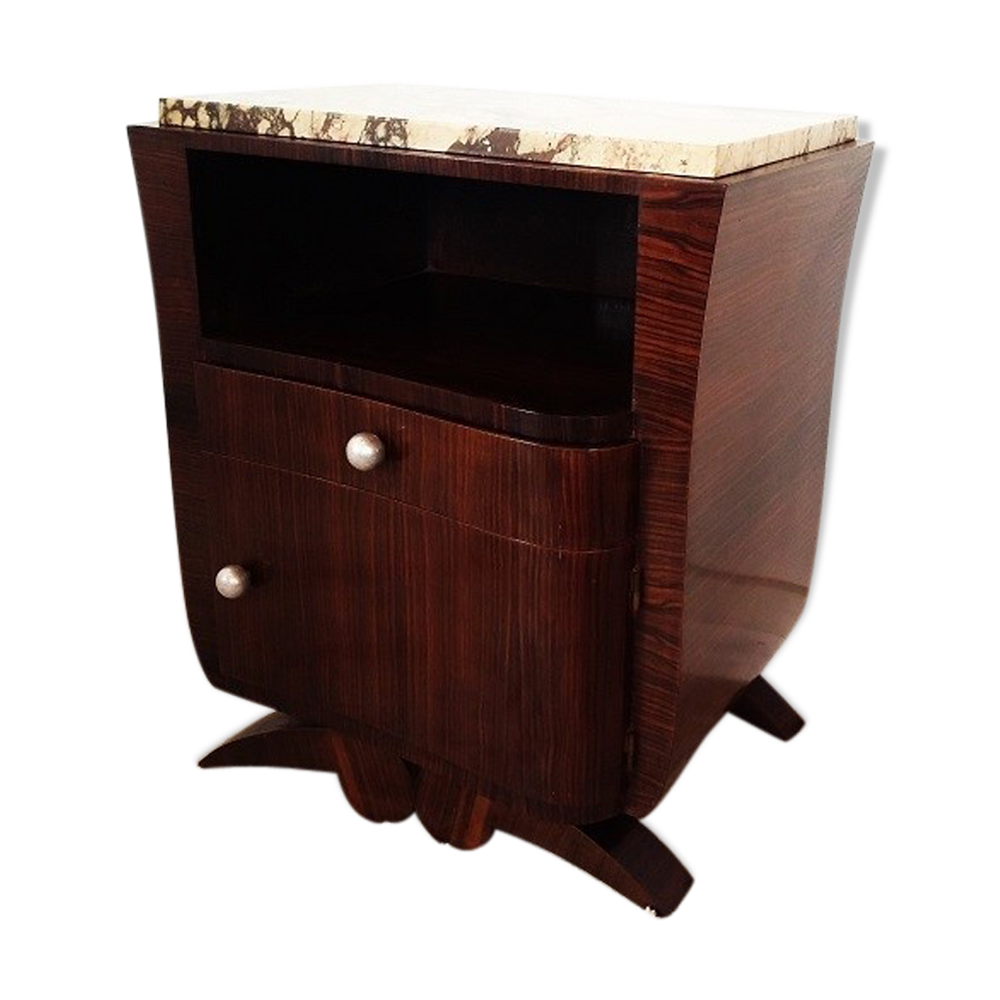 Bedside table in macassar ebony