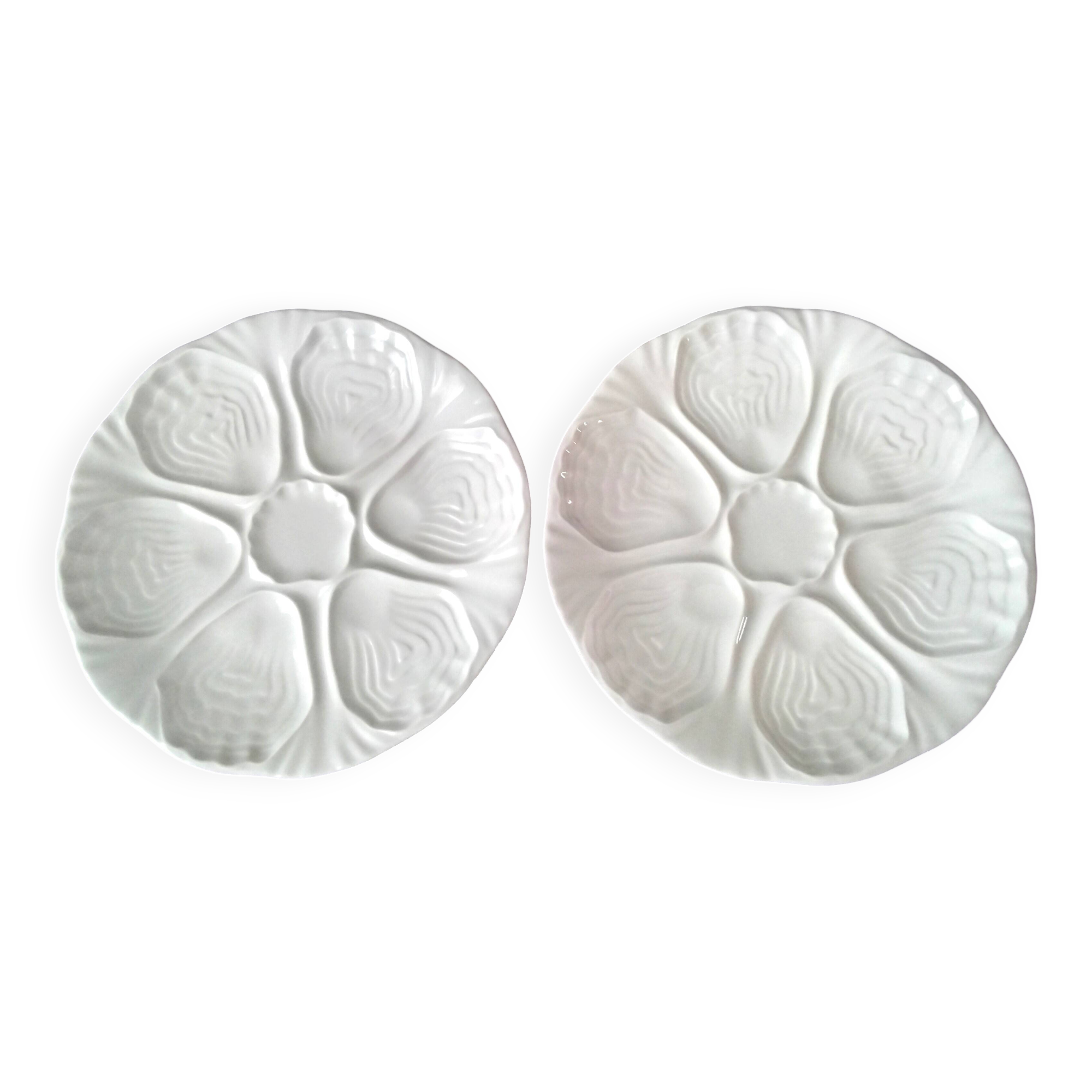 2 Limoges porcelain oyster plates