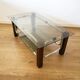 Coffee table 70 double smoked glass tray