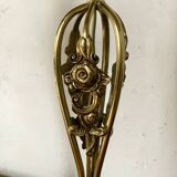 Pair of vintage brass table lamps in art nouveau style