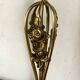 Paire de lampes de table vintage en laiton de style Art Nouveau