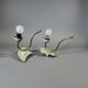 Set of 2 vintage rockabilly table lamps in mint green