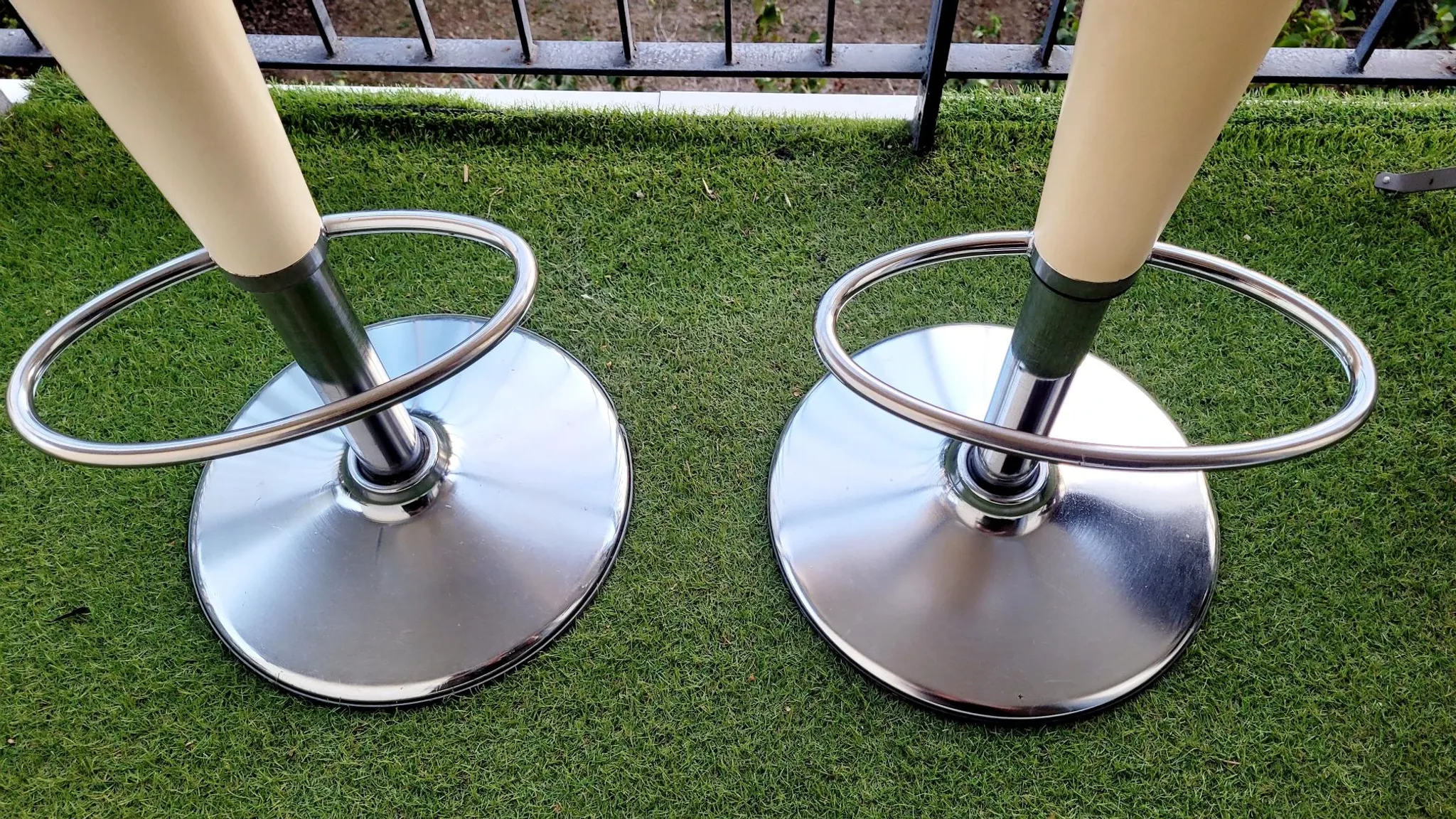 Two bombo stools by magis designed by stefano giovannoni.