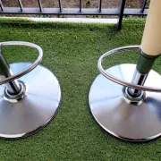 Two bombo stools by magis designed by stefano giovannoni.